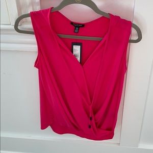 Bright pink sleeveless top